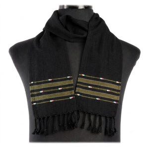 Kikoy Beaded Shawl - Black