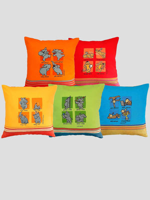 Kids Cushion Covers Value Pack (5 Designs): Fun African Animals