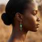 Janet Earrings - Turquoise Stone & Industrial Metal Drop Jewelry | OneWay Kenya