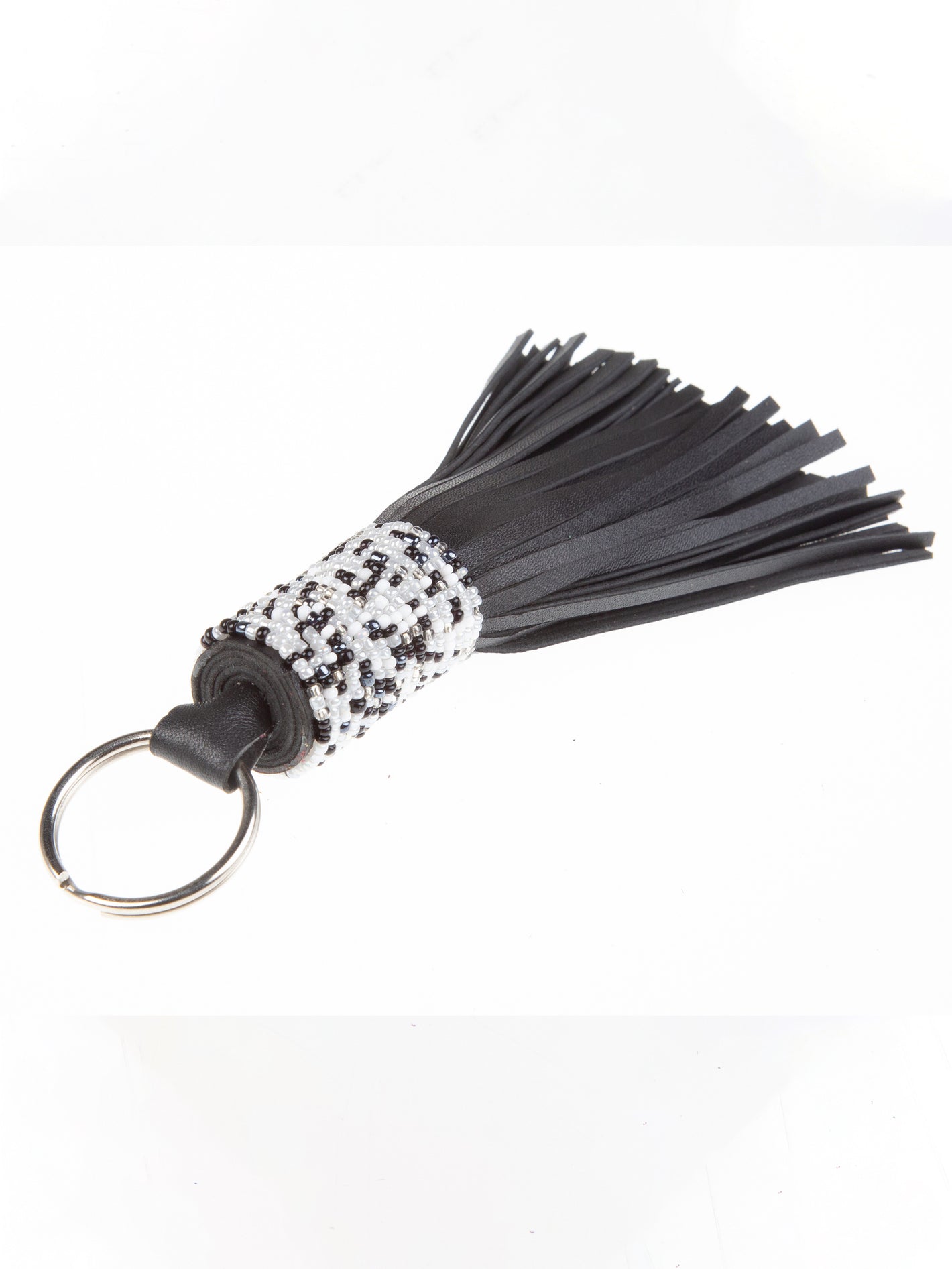 Leather Beaded Keychain