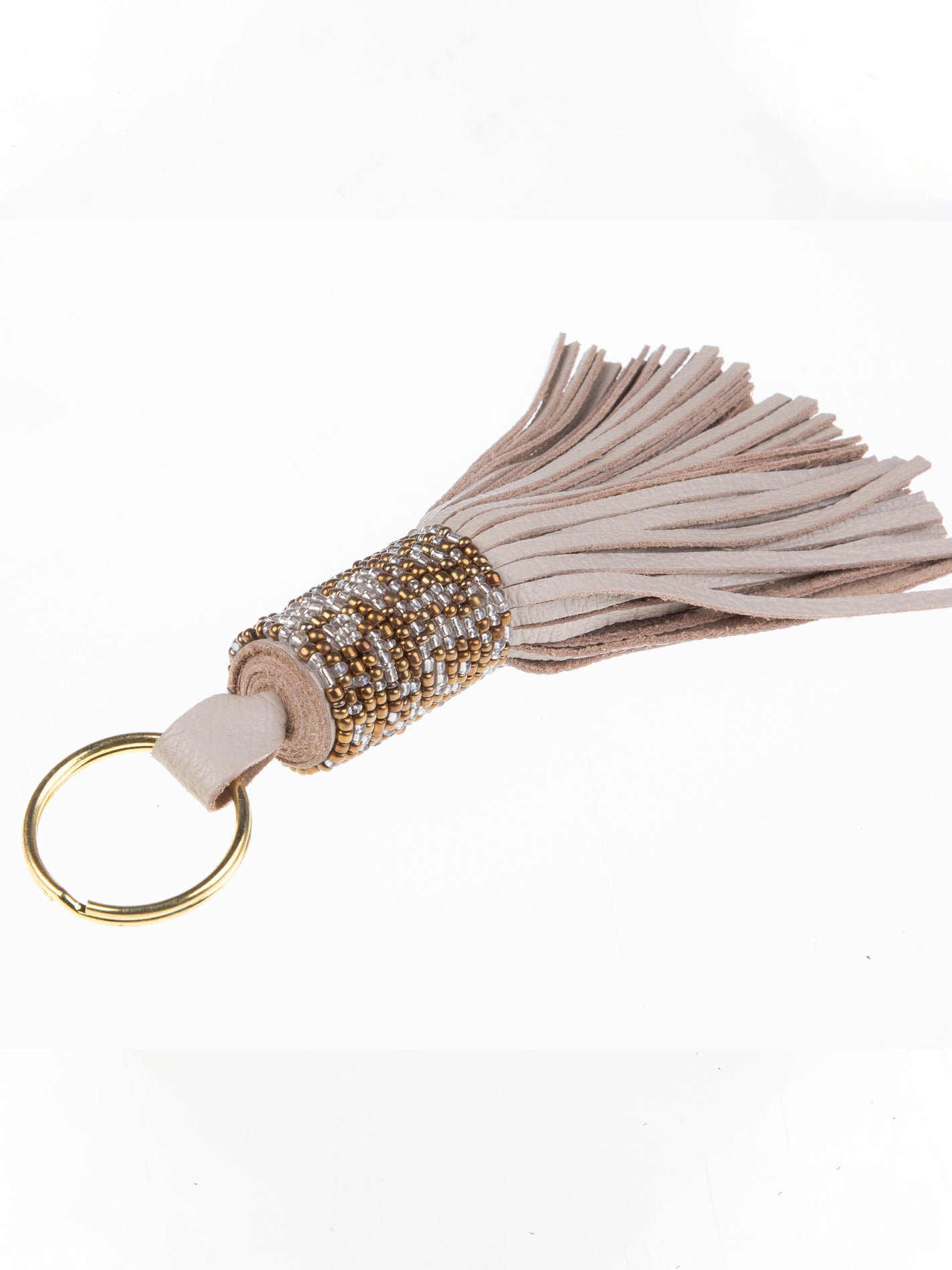 Leather Beaded Keychain