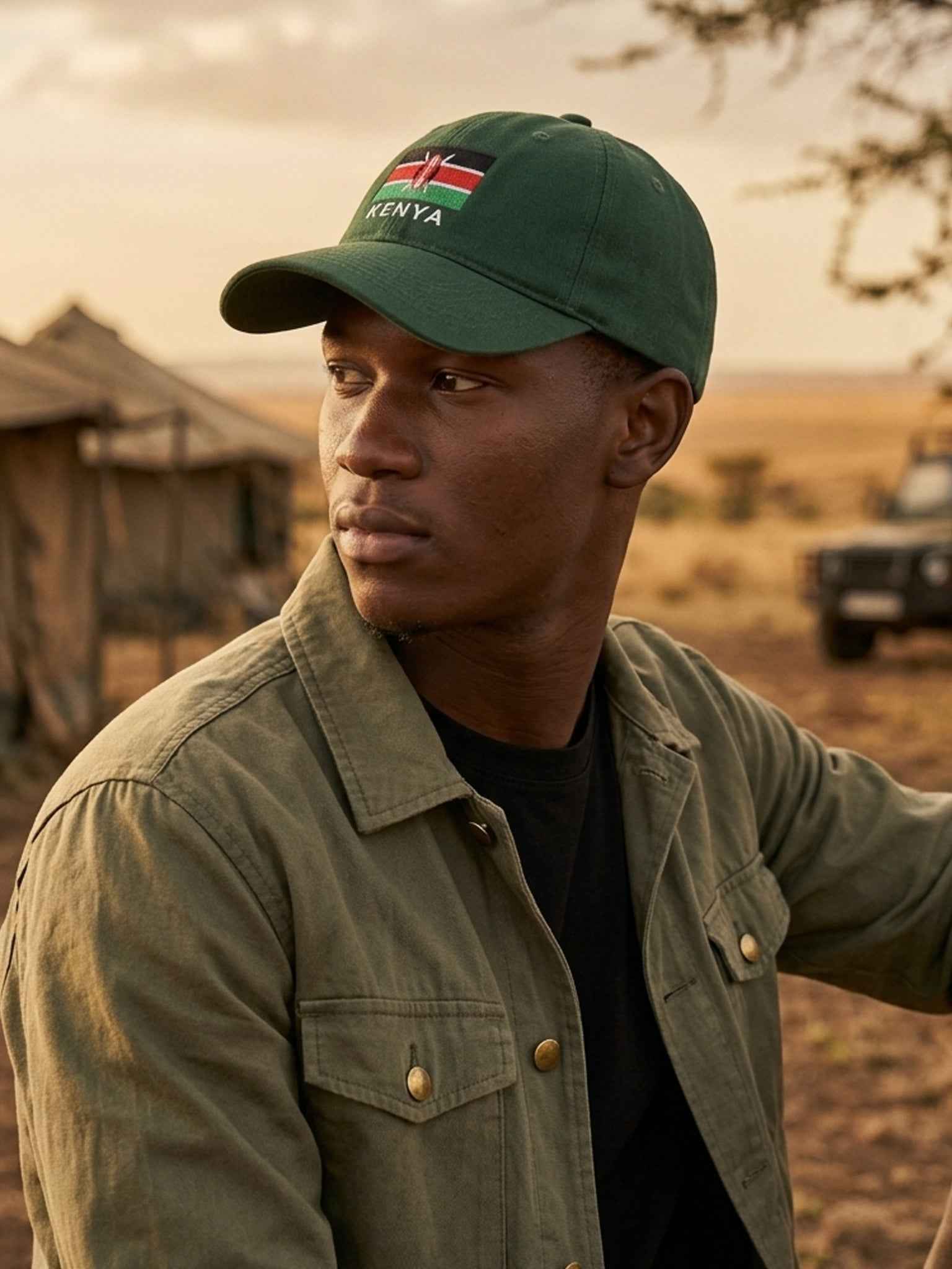 Kenya Flag Cap - Embroidered Cotton Twill Hat