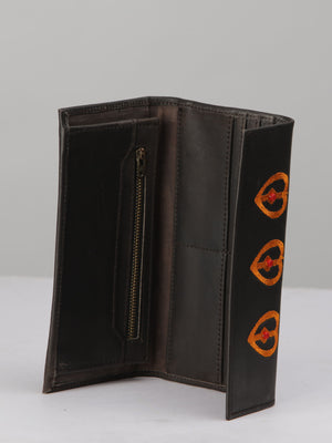Embroidered and beaded 3-fold Ladies Wallet