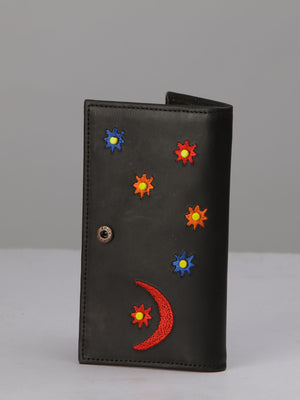 Embroidered and beaded 2 fold Ladies Wallet