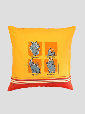 Kikoy Cushion Covers – 4 Fun Rhino Prints | 100% Cotton, Handmade in Kenya
