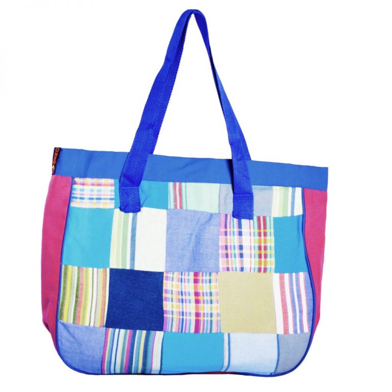 Kikoy Patchwork Bag – Blue - ONEWAY KENYA